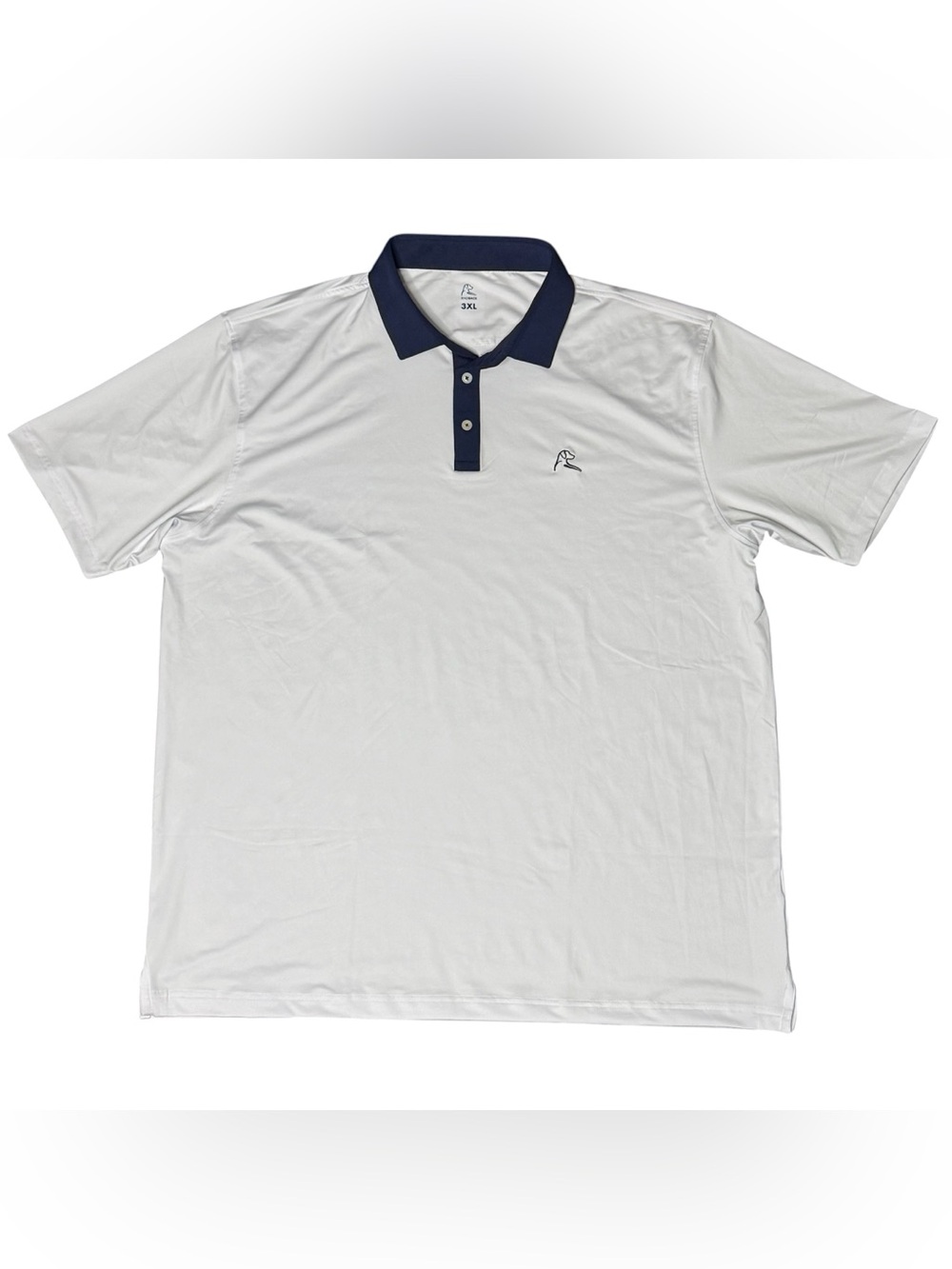 Rhoback Solid USA Men’s 3XL Performance Polo White Fleet Navy Golf Shirt
